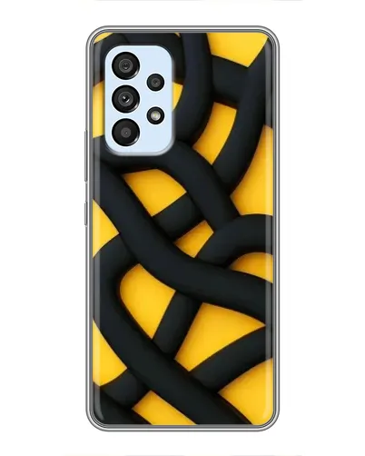 Чехол для Samsung Galaxy A33 (5G) с картинкой «Черное желтое переплетение»