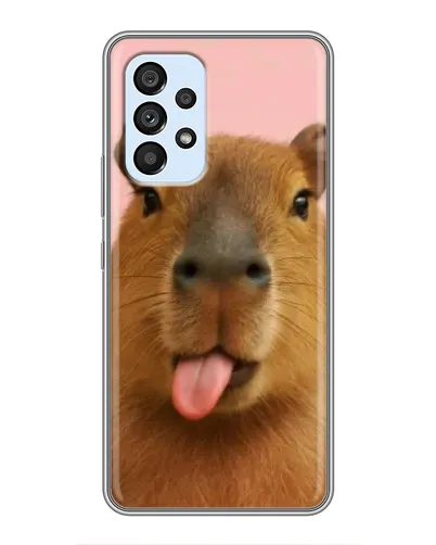 Чехол для Samsung Galaxy A33 (5G) с картинкой «Капибара с языком»