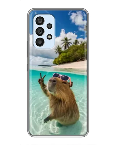 Чехол для Samsung Galaxy A33 (5G) с картинкой «Капибара на море»