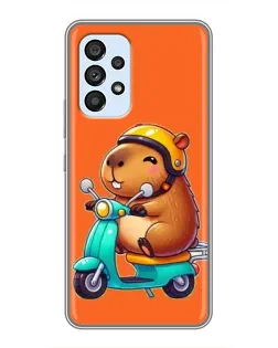 Чехол для Samsung Galaxy A33 (5G) с картинкой «Капибара на скутере»