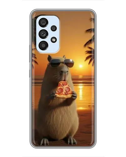 Чехол для Samsung Galaxy A33 (5G) с картинкой «Капибара с пиццей»