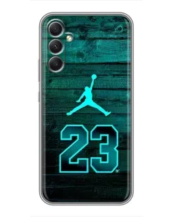Чехол для Samsung Galaxy A34 с картинкой «Jordan Cyan 23»
