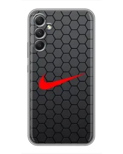 Чехол для Samsung Galaxy A34 с картинкой «Nike — карбоновая сетка»