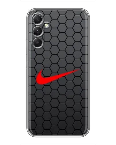 Чехол для Samsung Galaxy A34 с картинкой «Nike — карбоновая сетка»
