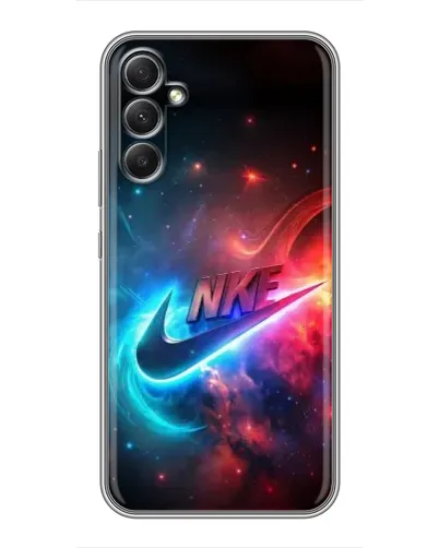 Чехол для Samsung Galaxy A34 с картинкой «Огненный логотип Nike»