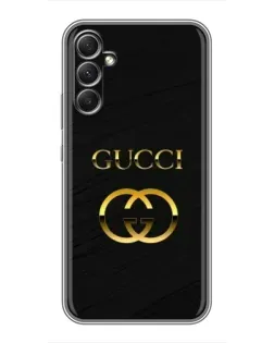 Чохол для Samsung Galaxy A34 з картинкою «Золотий логотип Gucci»