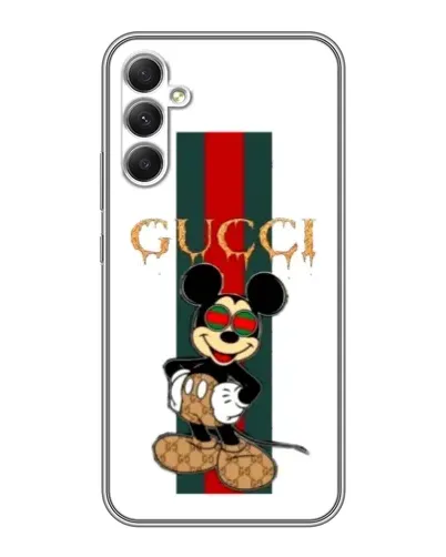 Чохол для Samsung Galaxy A34 з картинкою «Міккі Маус Gucci — смуги»