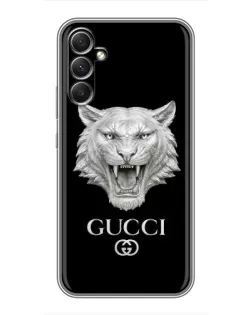 Чехол для Samsung Galaxy A34 с картинкой «Gucci — серебряный лев»