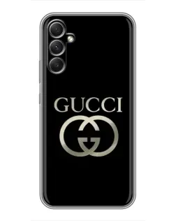 Чехол для Samsung Galaxy A34 с картинкой «Gucci — золото на черном»