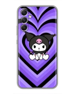 Чехол для Samsung Galaxy A34 с картинкой «Kuromi и фиолетовые сердца»