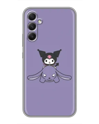 Чехол для Samsung Galaxy A34 с картинкой «Kuromi на лиловом фоне»