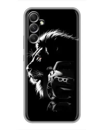 Чехол для Samsung Galaxy A34 с картинкой «BMW и лев» Чехол для Samsung Galaxy A34 с картинкой «BMW и лев»