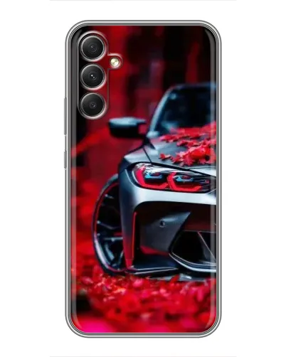 Чехол для Samsung Galaxy A34 с картинкой «Спортивная BMW и цветы» Чехол для Samsung Galaxy A34 с картинкой «Спортивная BMW и цветы»