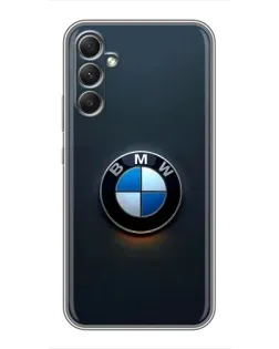 Чехол для Samsung Galaxy A34 с картинкой «Логотип BMW — минимализм»