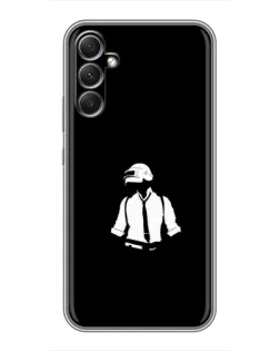 Чехол для Samsung Galaxy A34 с картинкой «PUBG — белый шлем»