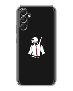 Чехол для Samsung Galaxy A34 с картинкой «PUBG — силуэт воина»