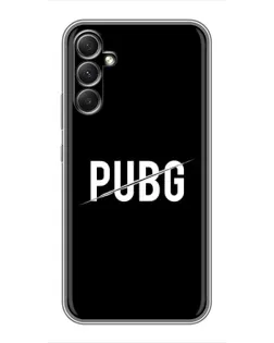 Чехол для Samsung Galaxy A34 с картинкой «PUBG — белый логотип»