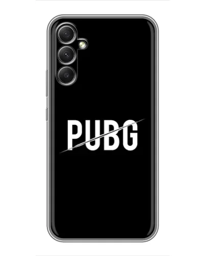 Чехол для Samsung Galaxy A34 с картинкой «PUBG — белый логотип»