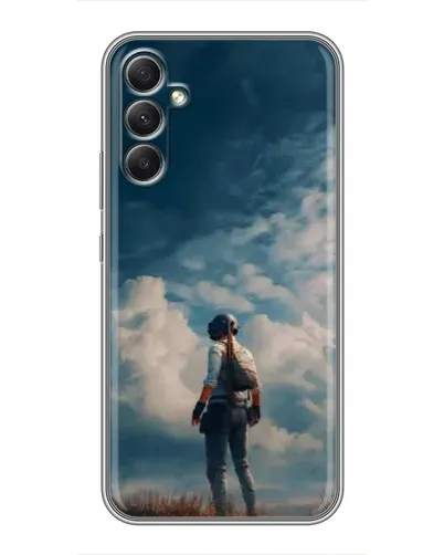 Чехол для Samsung Galaxy A34 с картинкой «Герой PUBG на скале»