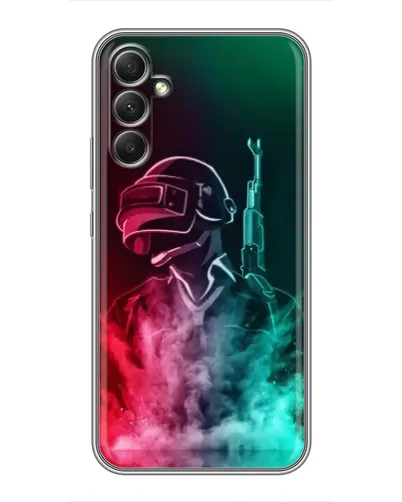 Чехол для Samsung Galaxy A34 с картинкой «PUBG — огненный воин»