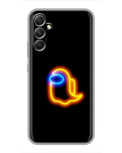 Чехол для Samsung Galaxy A34 с картинкой «Among Us неоновое сияние»