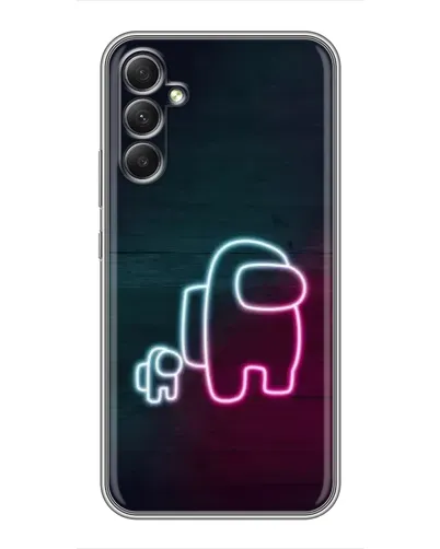 Чехол для Samsung Galaxy A34 с картинкой «Among Us неон-арт»