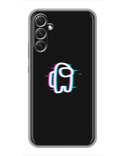 Чехол для Samsung Galaxy A34 с картинкой «Among Us неон»