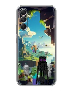 Чехол для Samsung Galaxy A34 с картинкой «Эндермен в лесу»