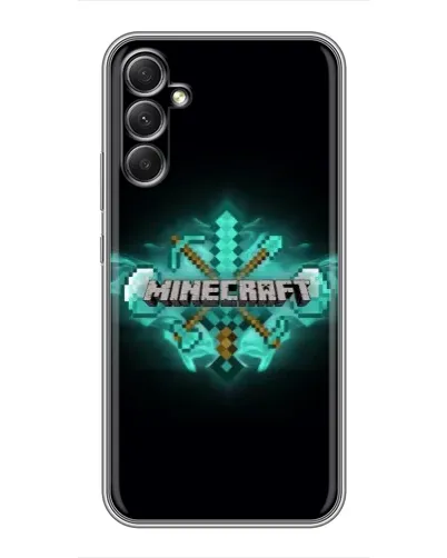 Чехол для Samsung Galaxy A34 с картинкой «Minecraft Diamond лого» Чехол для Samsung Galaxy A34 с картинкой «Minecraft Diamond лого»