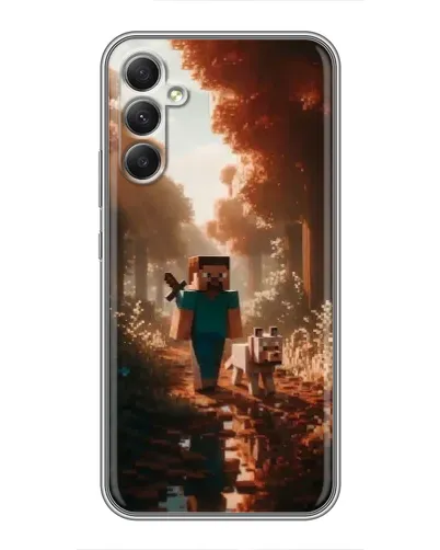 Чехол для Samsung Galaxy A34 с картинкой «Стив в лесу» Чехол для Samsung Galaxy A34 с картинкой «Стив в лесу»