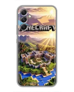 Чехол для Samsung Galaxy A34 с картинкой «Minecraft панорама»