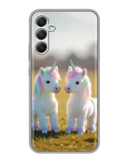 Чехол для Samsung Galaxy A34 с картинкой «Пара единорогов»