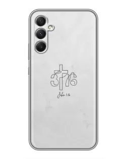 Чехол для Samsung Galaxy A34 с картинкой «Иоанна 3:16 Крест» Чехол для Samsung Galaxy A34 с картинкой «Иоанна 3:16 Крест»