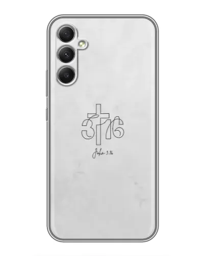 Чехол для Samsung Galaxy A34 с картинкой «Иоанна 3:16 Крест»