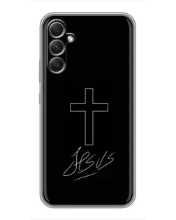 Чехол для Samsung Galaxy A34 с картинкой «Графический крест Jesus» Чехол для Samsung Galaxy A34 с картинкой «Графический крест Jesus»
