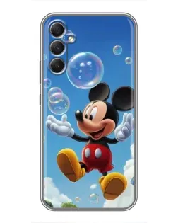 Чехол для Samsung Galaxy A34 с картинкой «Mickey и мыльные пузыри»