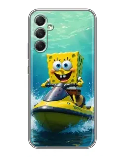 Чехол для Samsung Galaxy A34 с картинкой «Спанч Боб на гидроцикле» Чехол для Samsung Galaxy A34 с картинкой «Спанч Боб на гидроцикле»