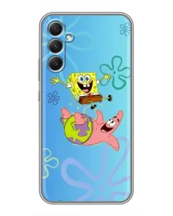 Чехол для Samsung Galaxy A34 с картинкой «Спанч Боб и Патрик»