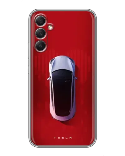 Чехол для Samsung Galaxy A34 с картинкой «Tesla Top View»