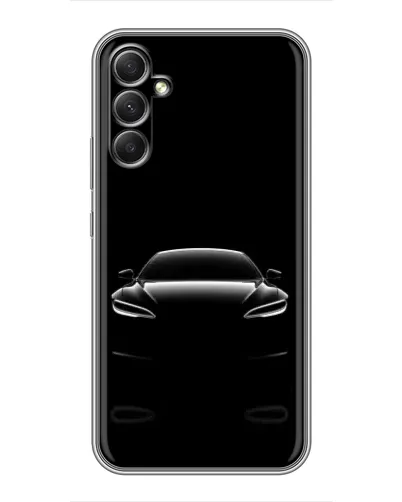 Чехол для Samsung Galaxy A34 с картинкой «Силуэт Tesla Night»