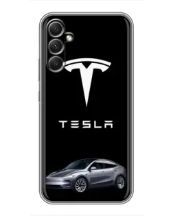 Чехол для Samsung Galaxy A34 с картинкой «Tesla Model Y»