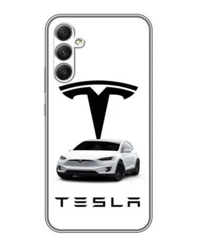 Чехол для Samsung Galaxy A34 с картинкой «Tesla White Style»