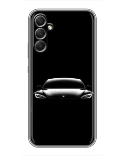 Чехол для Samsung Galaxy A34 с картинкой «Фары Tesla Night»