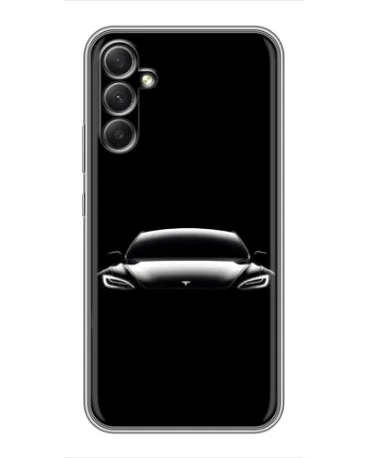 Чехол для Samsung Galaxy A34 с картинкой «Фары Tesla Night»