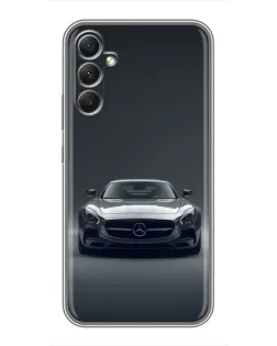 Чехол для Samsung Galaxy A34 с картинкой «Mercedes на черном»