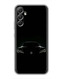 Чехол для Samsung Galaxy A34 с картинкой «Mercedes — силуэт авто» Чехол для Samsung Galaxy A34 с картинкой «Mercedes — силуэт авто»