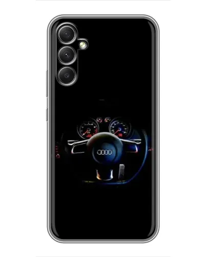 Чехол для Samsung Galaxy A34 с картинкой «Салон Audi — руль»