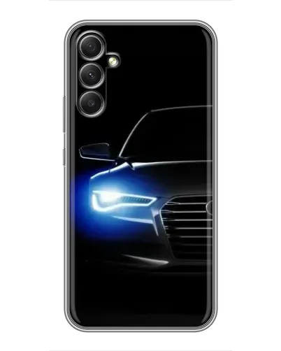 Чехол для Samsung Galaxy A34 с картинкой «Неоновый взгляд Audi»