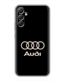 Чехол для Samsung Galaxy A34 с картинкой «Audi — золотой логотип»