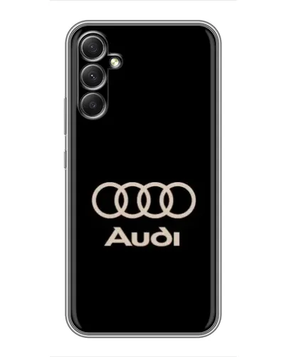 Чехол для Samsung Galaxy A34 с картинкой «Audi — золотой логотип»